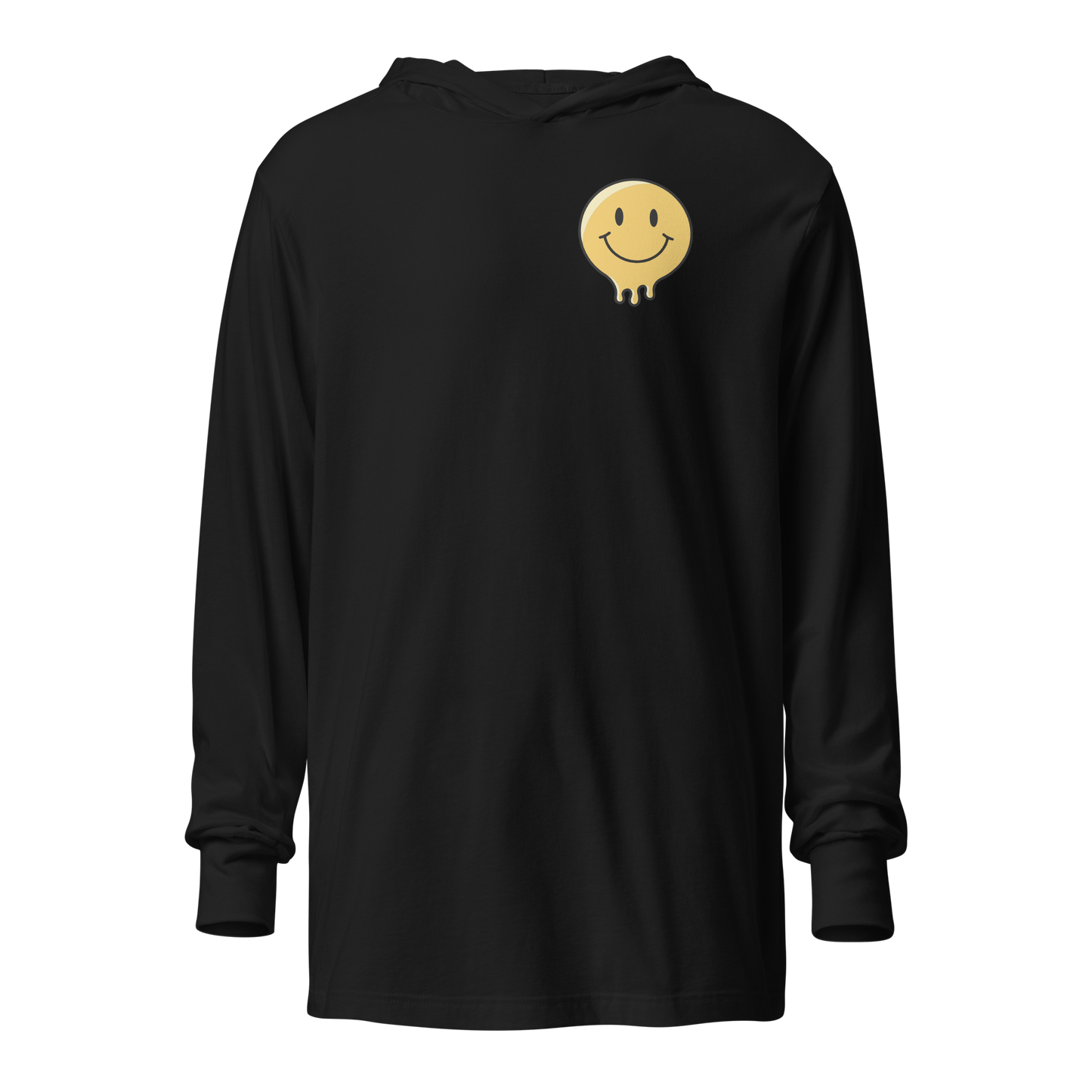 Custom Smiley Peace Hooded Long-sleeve Tee